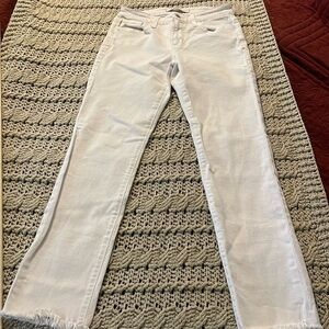 Joe's Jeans THE LARA Mid Rise Cigarette Ankle Raw Hem Women’s Sz W25 White Denim